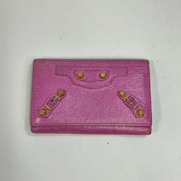 Balenciaga Accessories - Balenciaga Osaka Pink Leather 6 Ring Key Holder